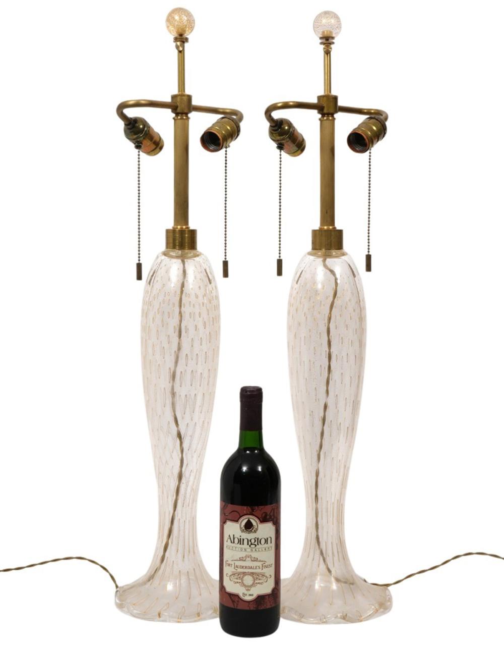 PR. MURANO GLASS TABLE LAMPSPair of