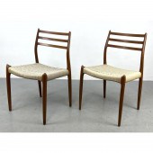 Pr NIELS MOLLER Teak Chairs wi