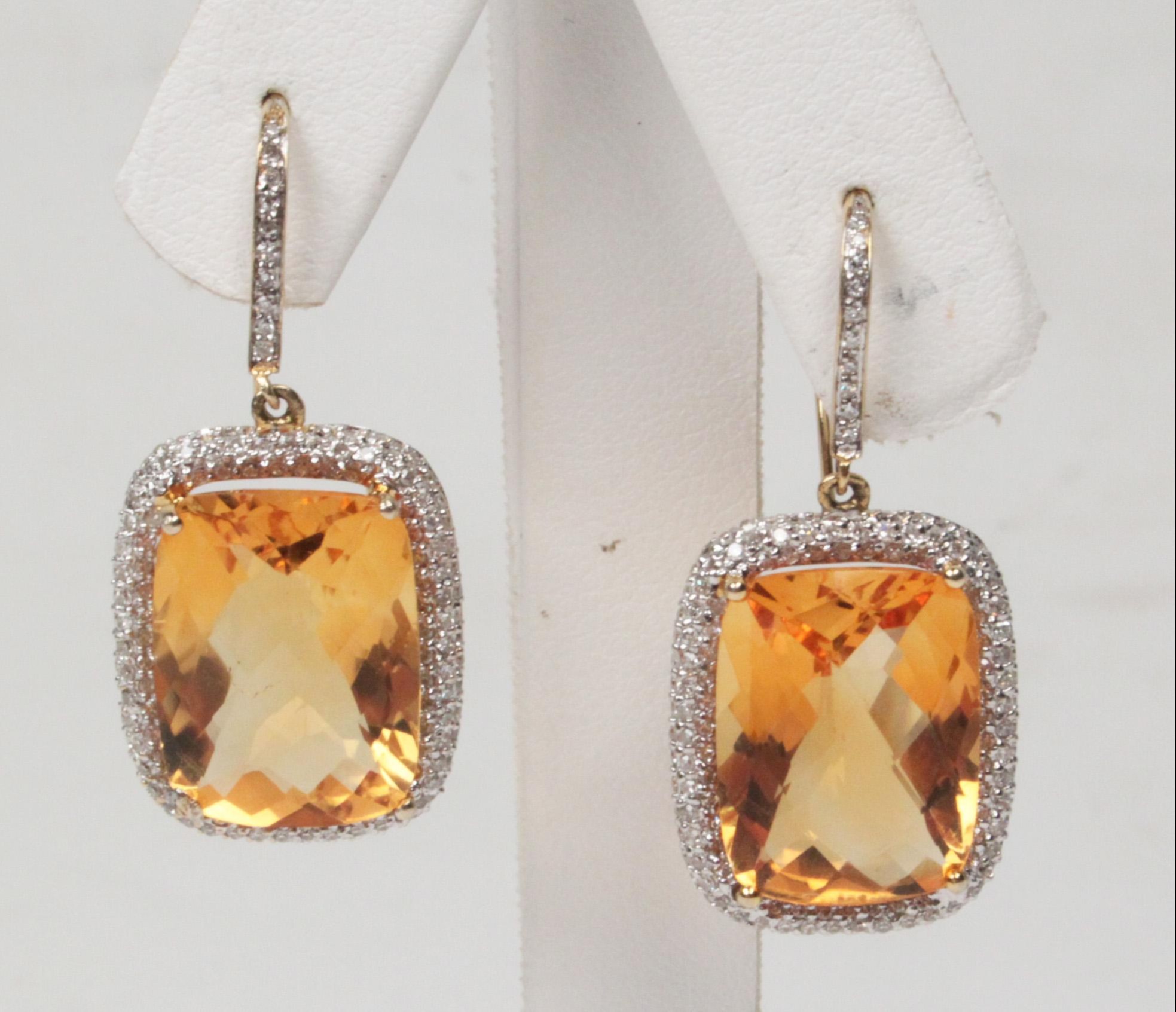 PR. OF 14K DIAMOND AND CITRINE