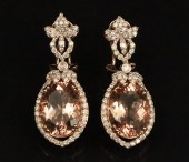 PR. OF 14K MORGANITE & DIAMOND