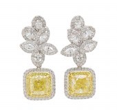 PR. OF 18K DIAMOND EARRINGS W/