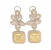 PR. OF 18K YELLOW DIAMOND EARR