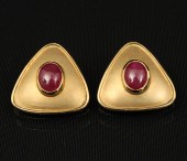 PR. OF 18K YG TRIANGULAR EARRI