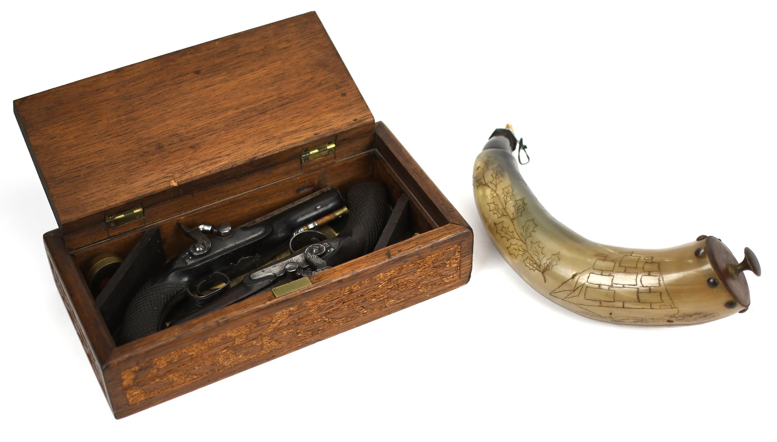 PR. OF 19TH C CASED PISTOLS &