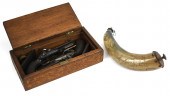 PR. OF 19TH C CASED PISTOLS &