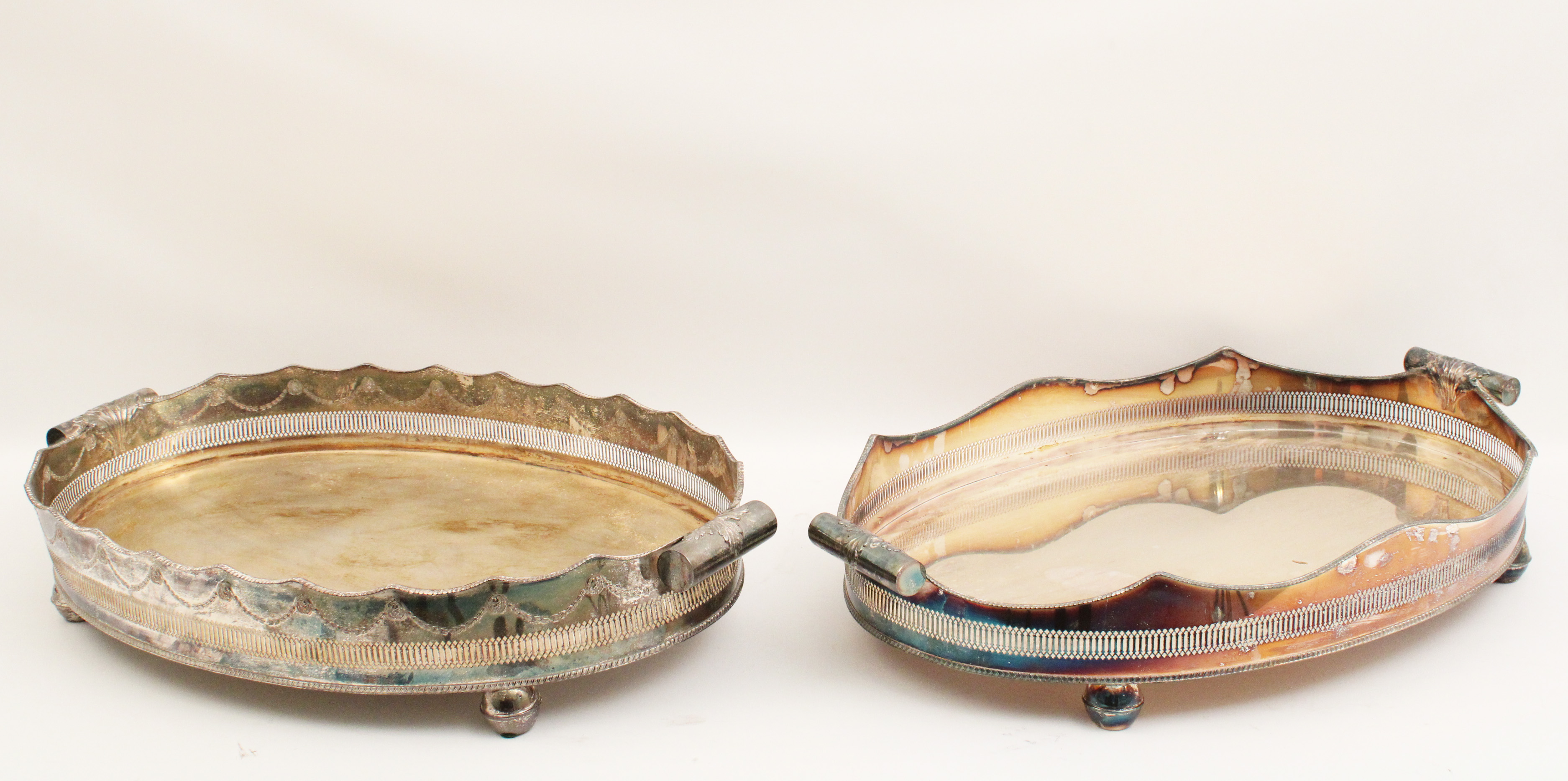 PR. OF 30" ENGLISH SILVER PLATED