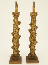 PR. OF 44" ITALIAN GILT WOOD F