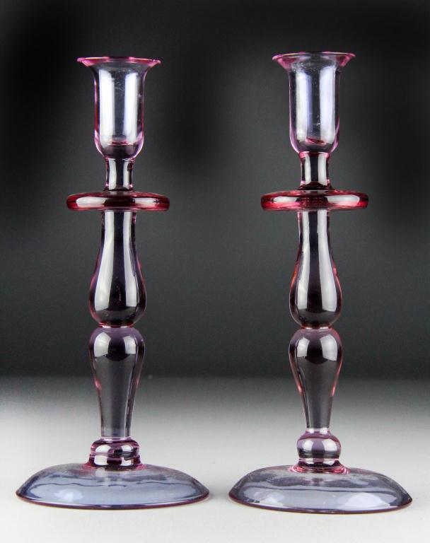 Pr. Of Alexandrite Art Glass