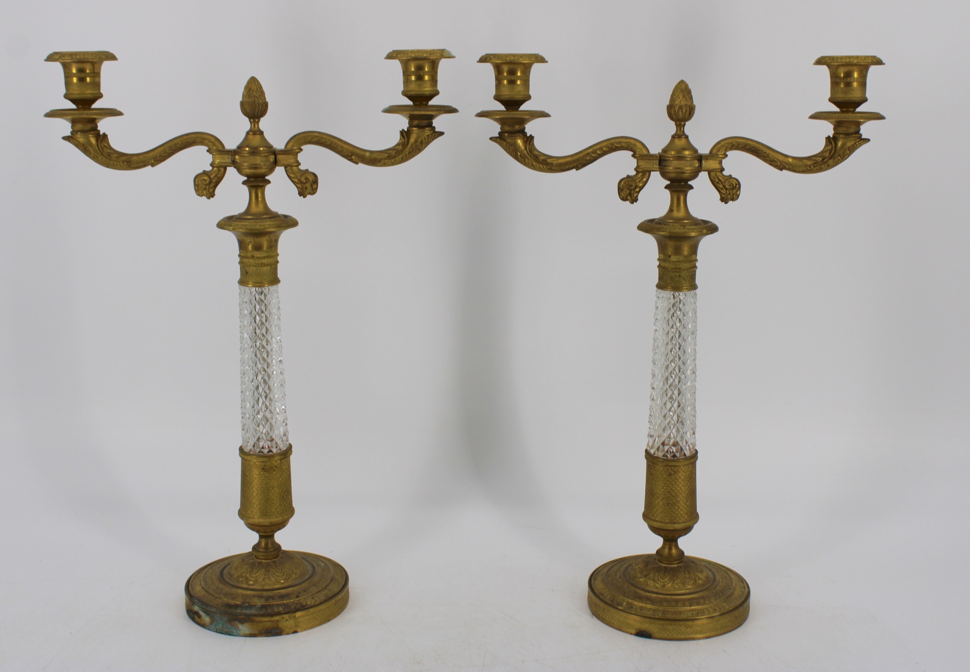 PR OF ANTIQUE BACCARAT QUALITY GILT