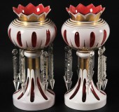 PR OF BOHEMIAN ENAMELED LUSTER