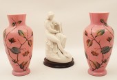 PR OF BRISTOL ART GLASS VASES