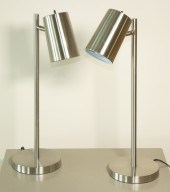 PR OF BRUSHED STEEL SIDE TABLE