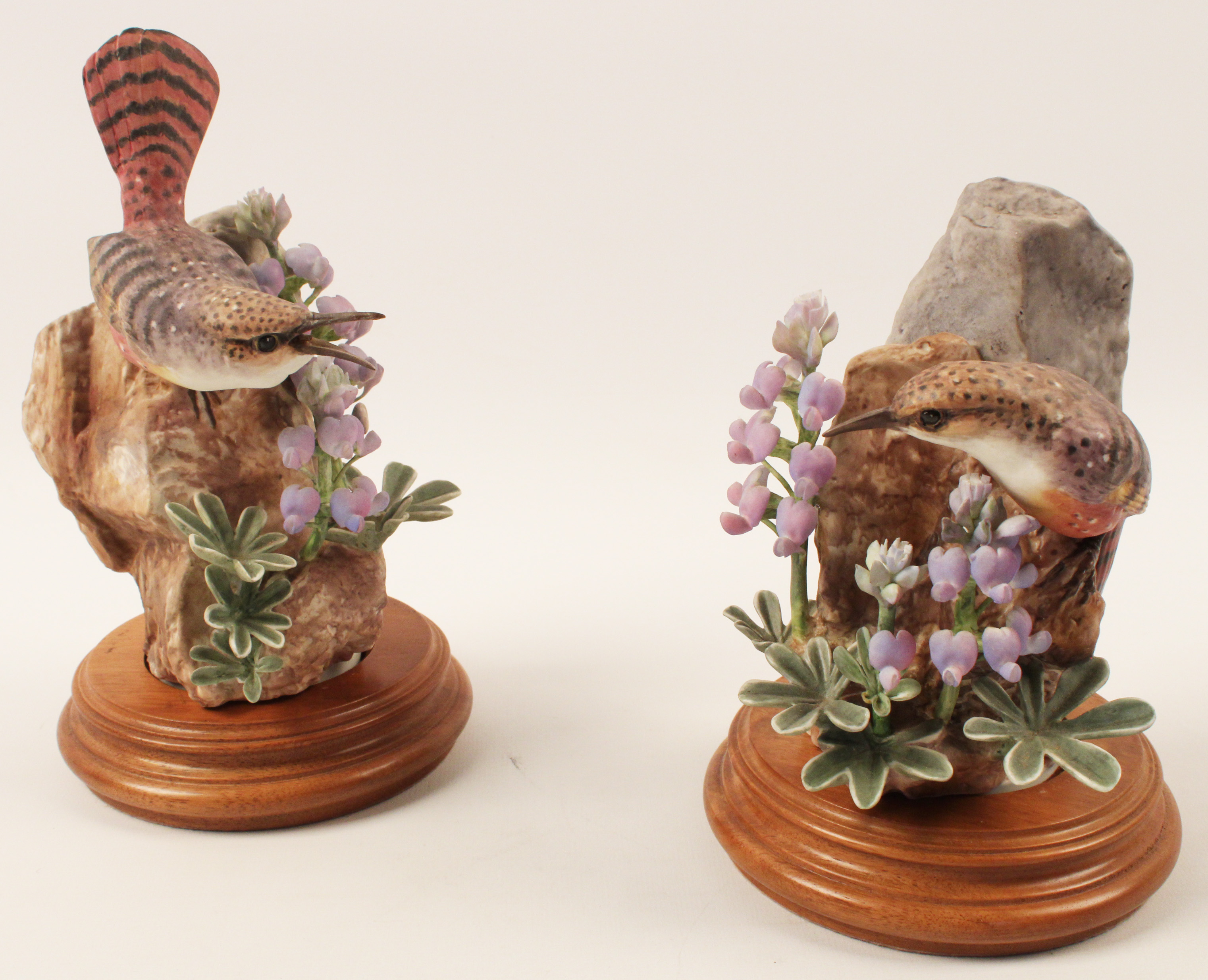 PR OF CANYON WREN PORCELAIN BIRD