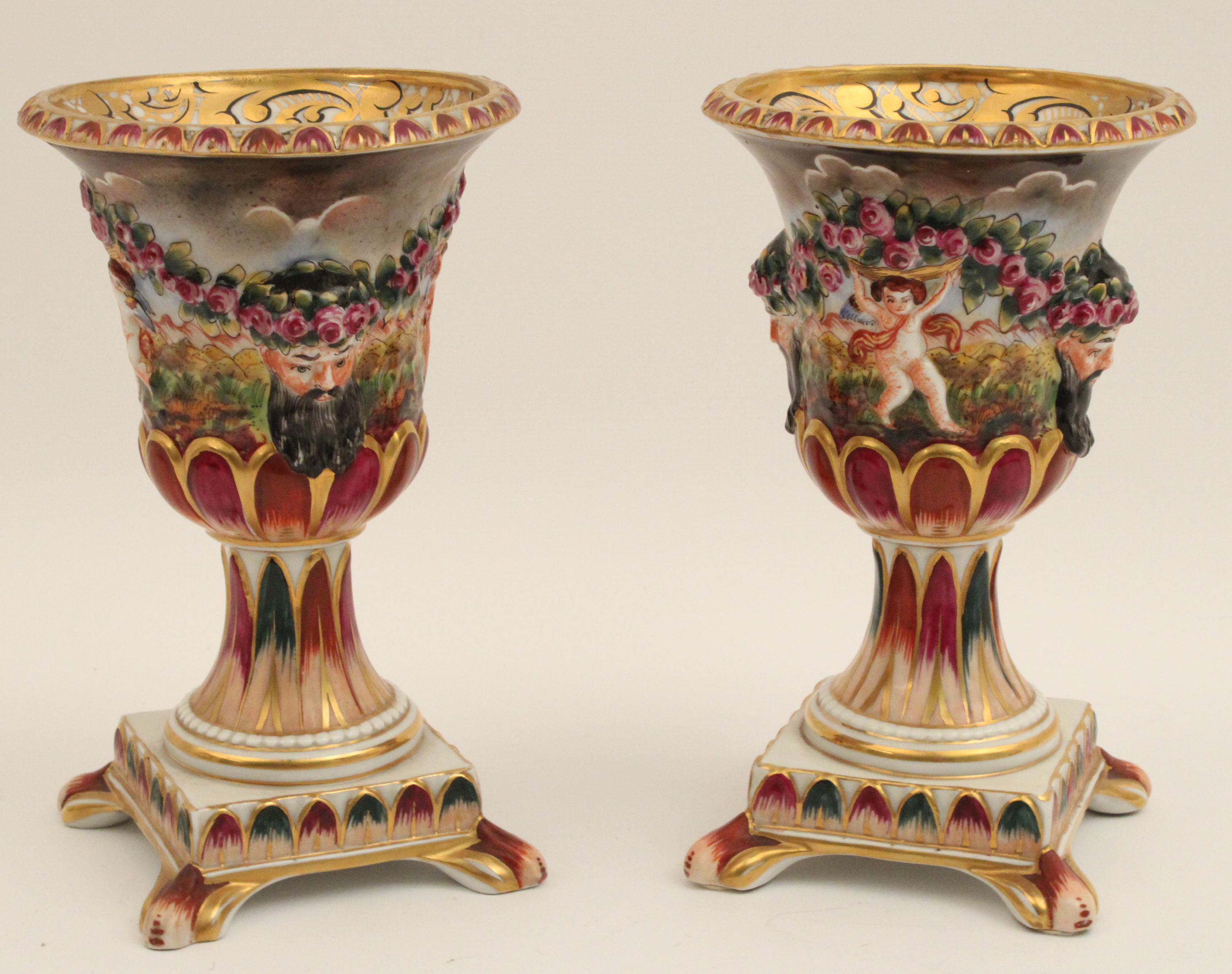 PR. OF CAPO DI MONTE FOOTED CABINET