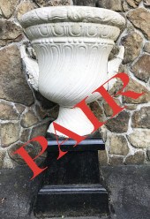 PR. OF CAST IRON URNS ON STAND