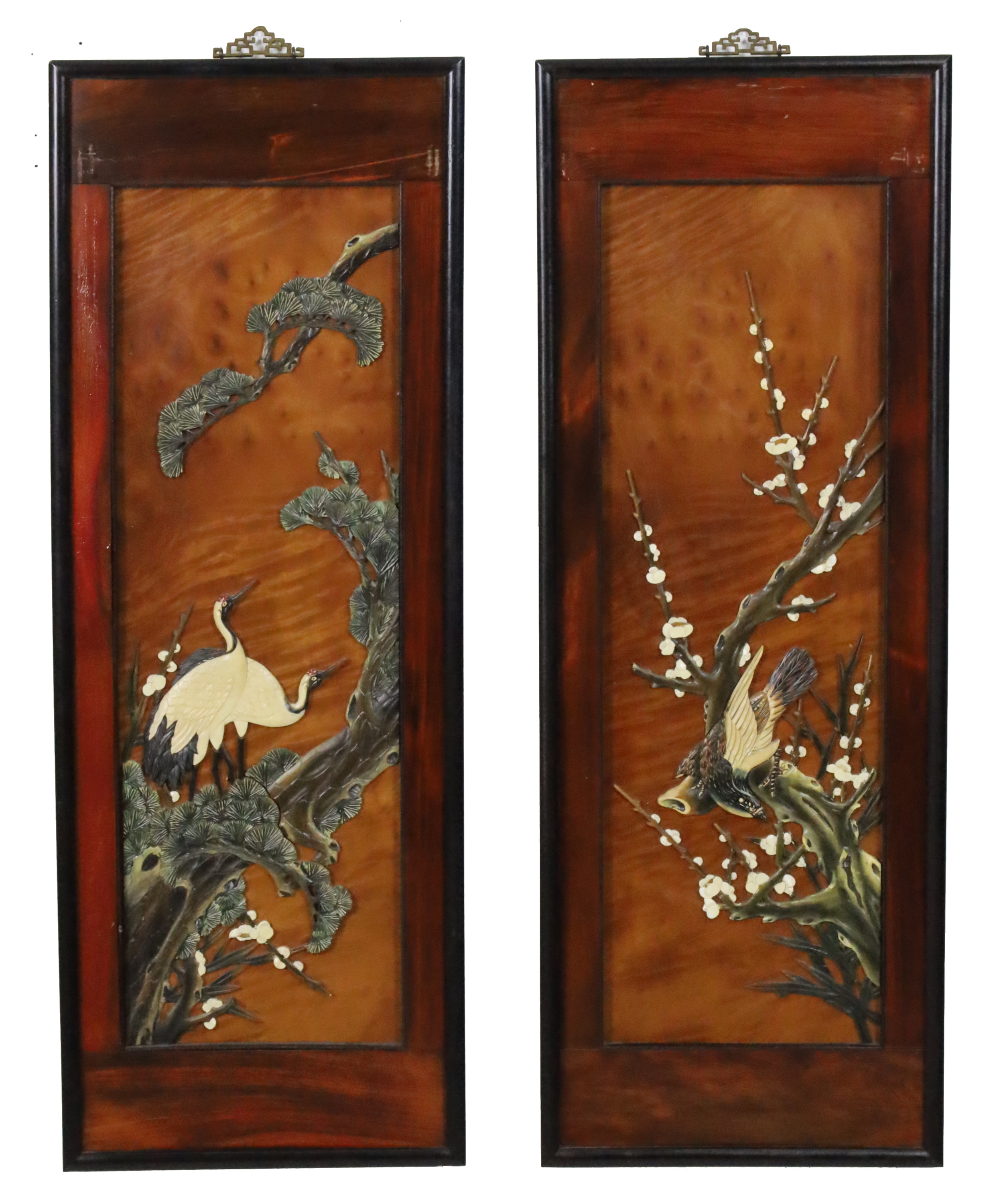 PR OF CHINESE CARVED HARDWOOD