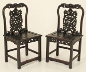 PR OF CHINESE CARVED TEAKWOOD