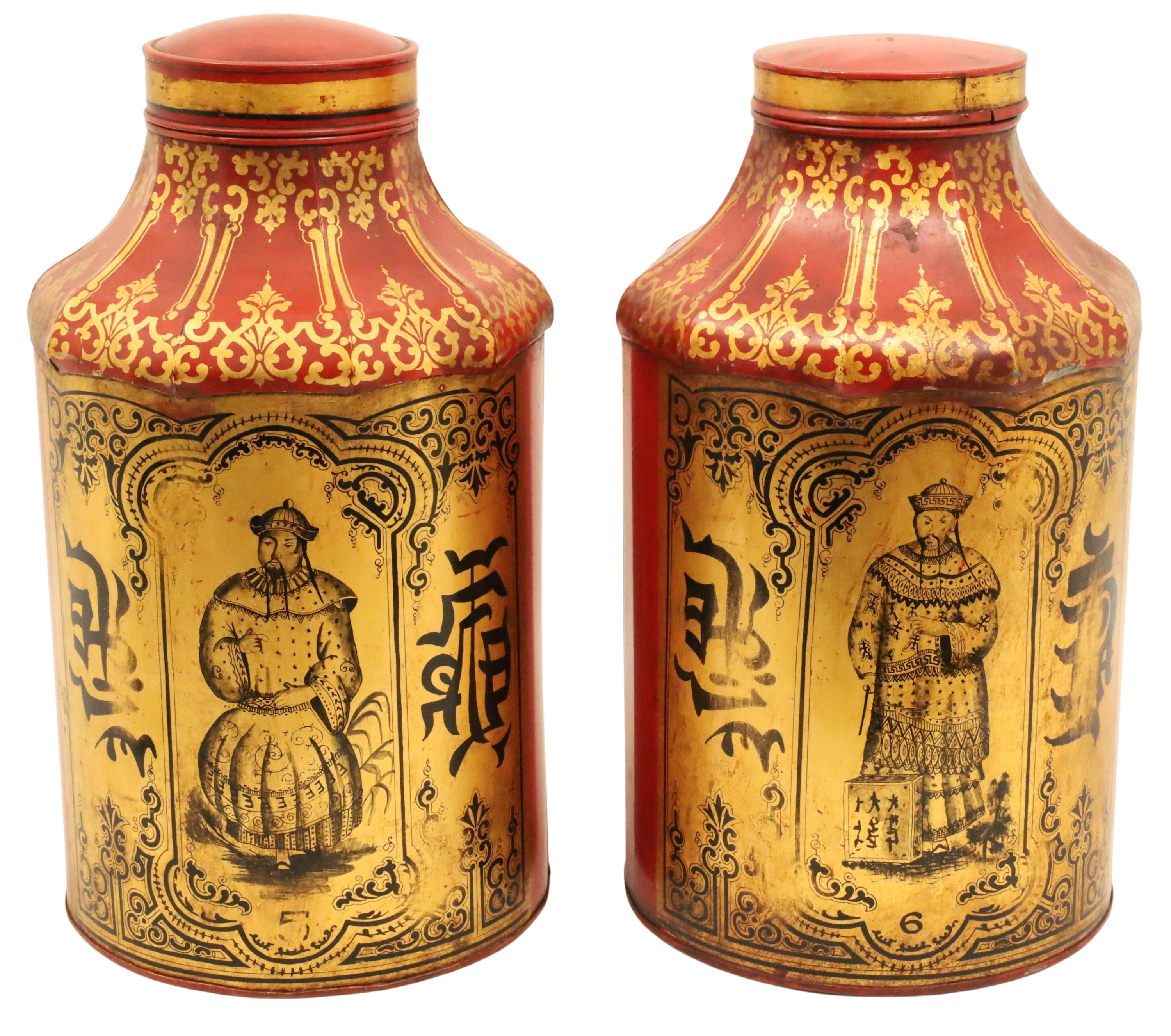 PR. OF CHINESE RED & GOLD LACQUERED