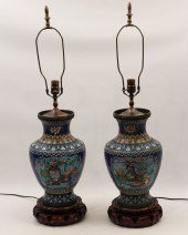 PR OF COBALT ENAMELED CLOISONN