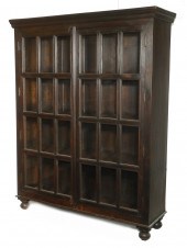 PR OF DARK HARDWOOD BOOKCASES