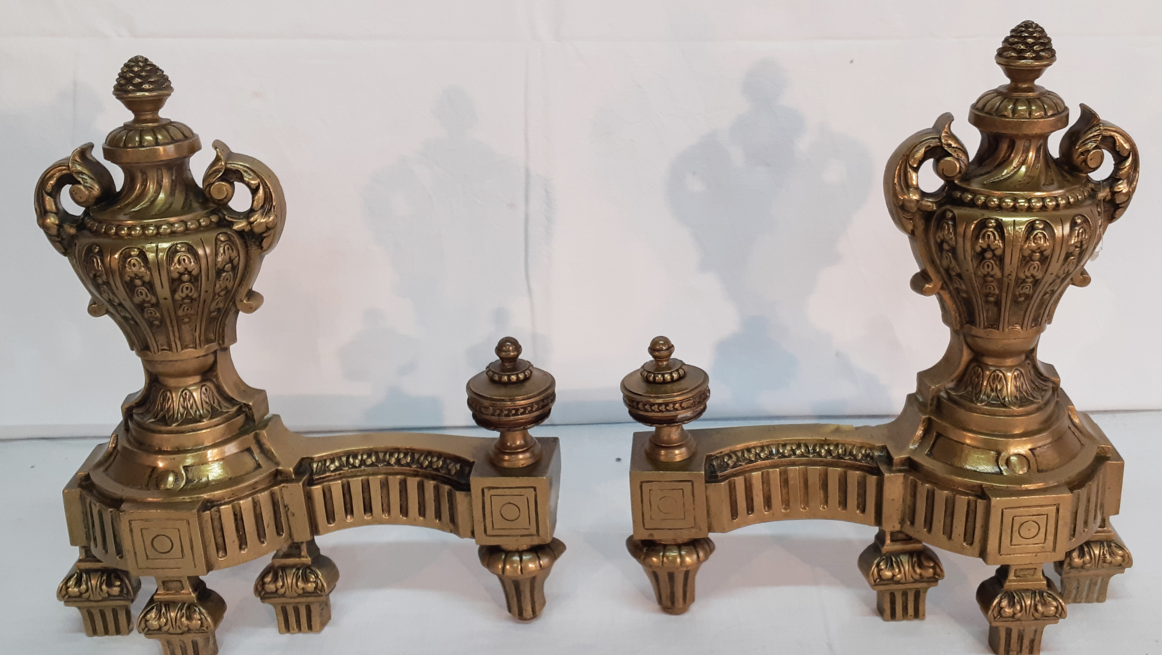 PR. OF FRENCH BRONZE CHENETS PAIR
