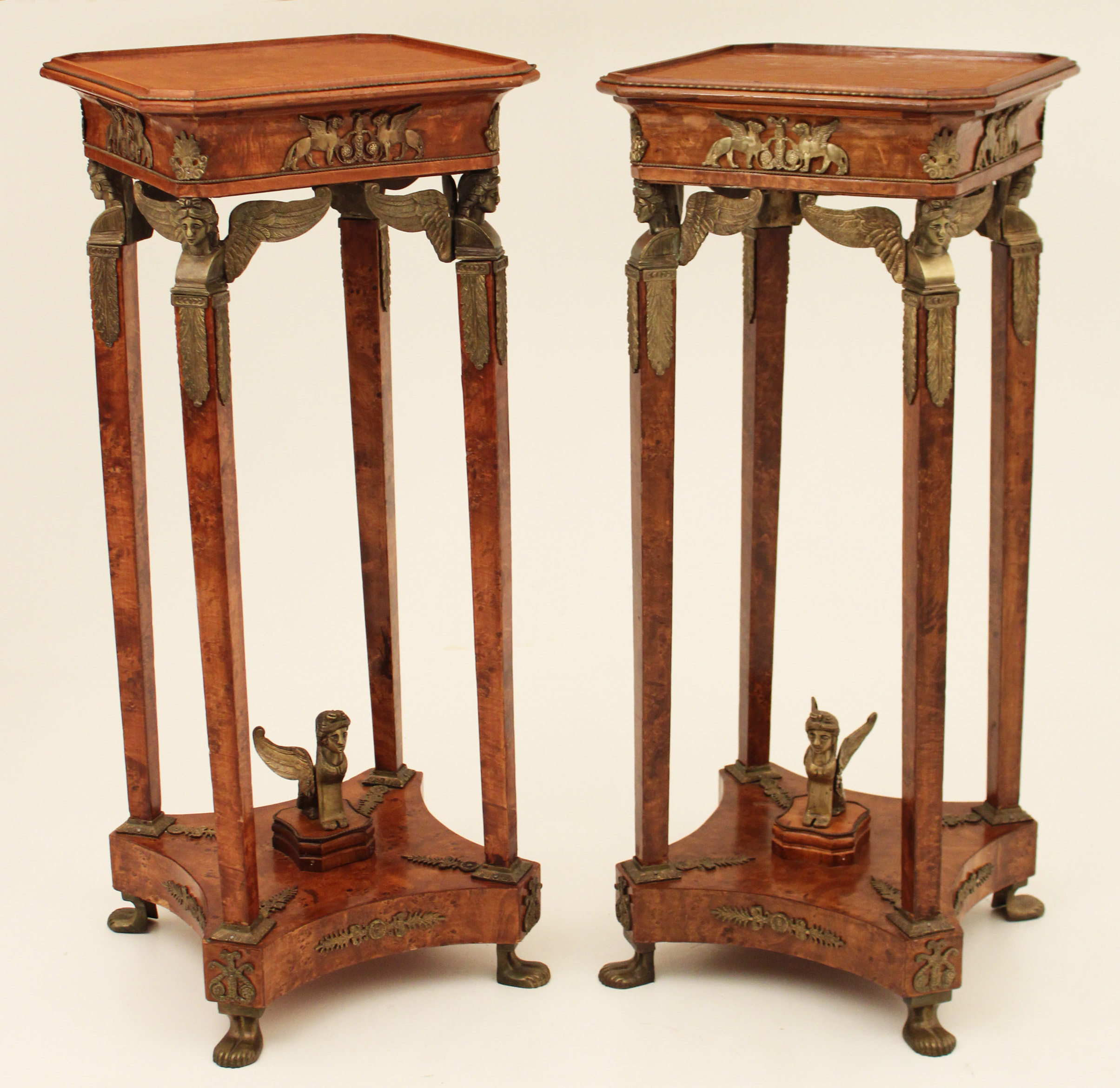PR OF FRENCH EMPIRE STYLE BURL