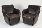 PR OF GERMAN BROWN LEATHER CLU