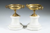 PR OF GILDED BRONZE TAZZAS ON