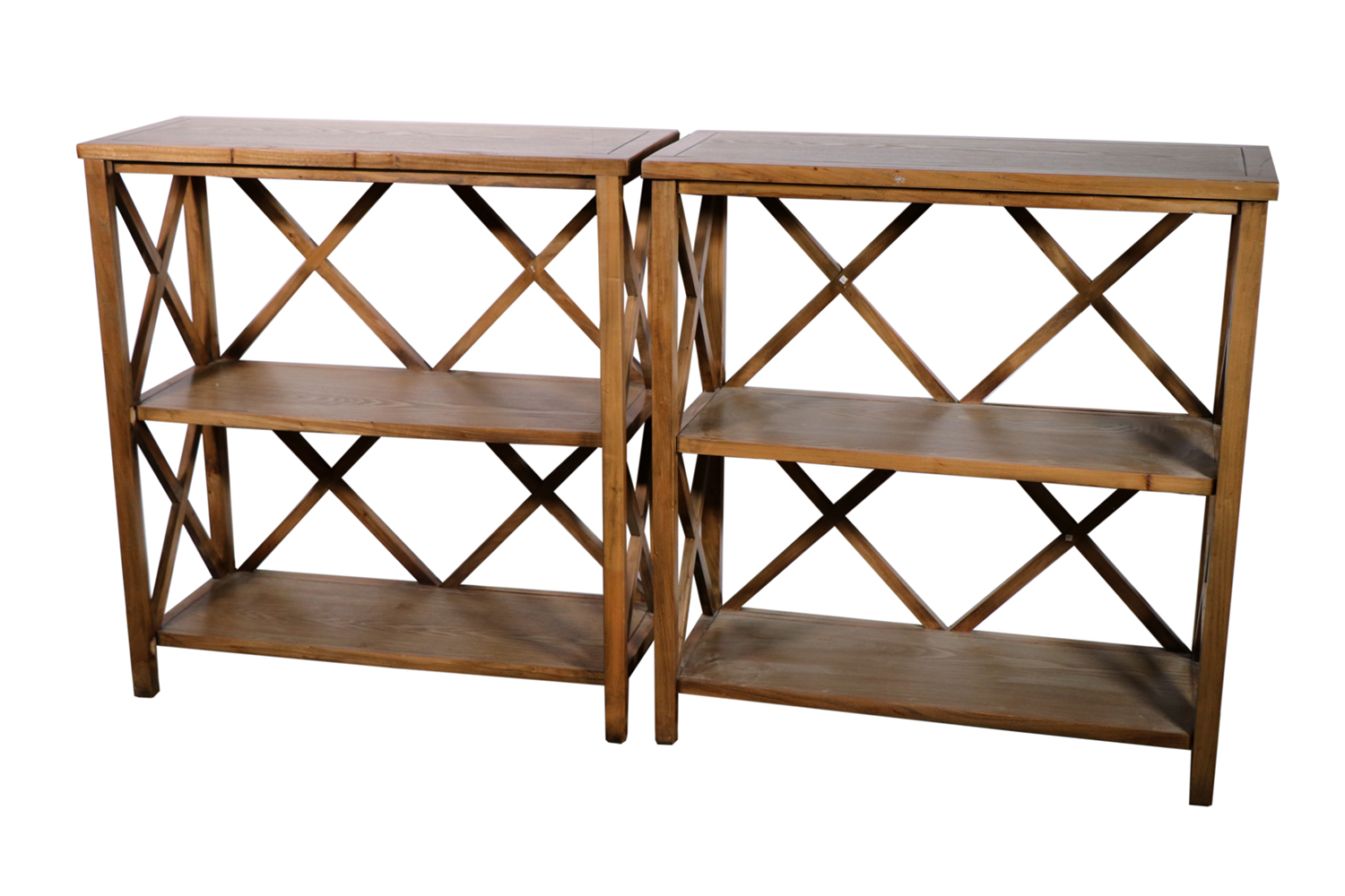 PR OF HARDWOOD BOOKCASES Pair of
