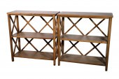 PR OF HARDWOOD BOOKCASES Pair