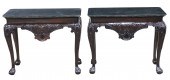 PR OF IRISH CHIPPENDALE MAHOGA