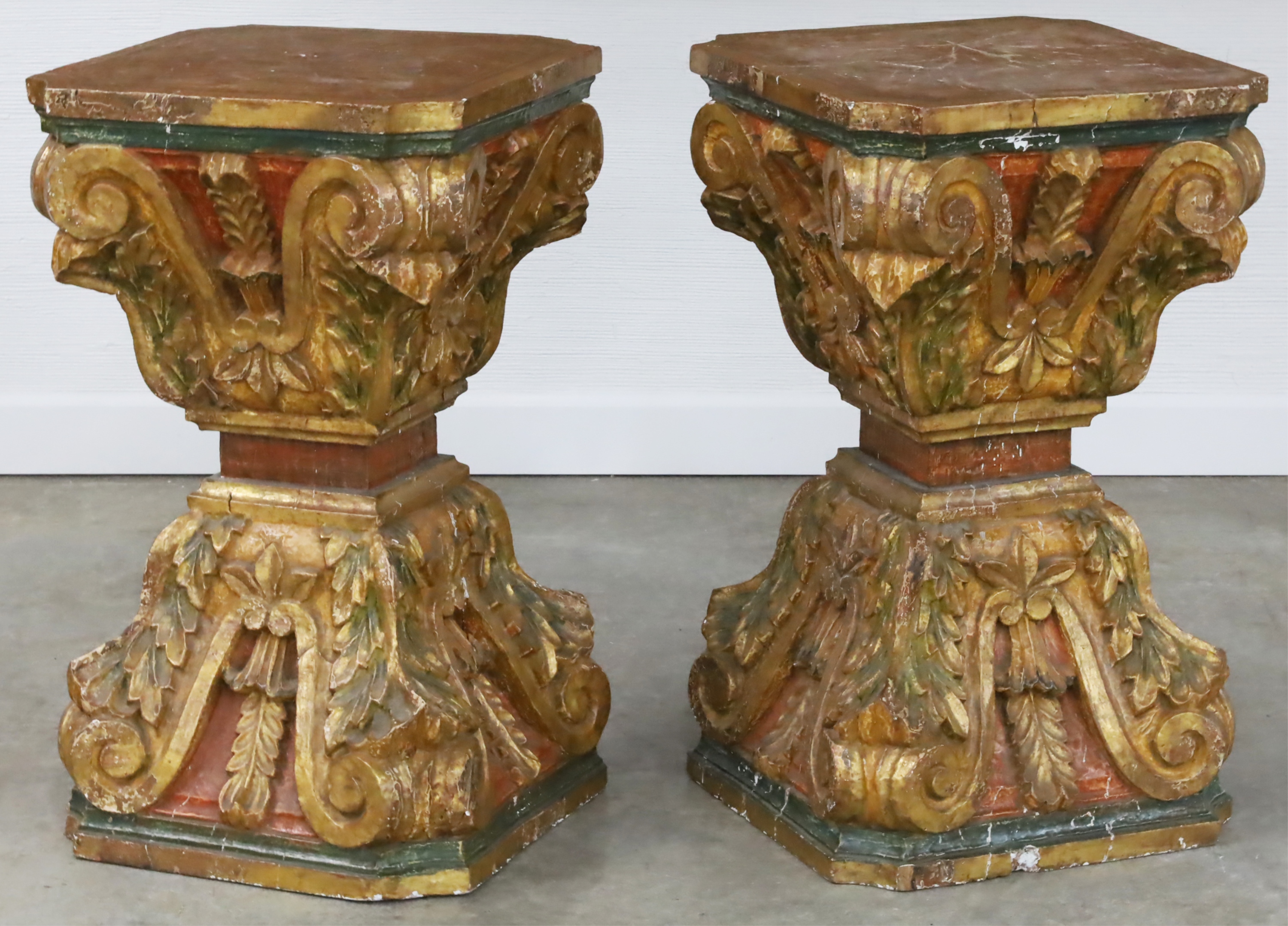 PR. OF ITALIAN GILT WOOD POLYCHROME