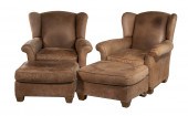 PR OF LEATHER CLUB CHAIRS WITH