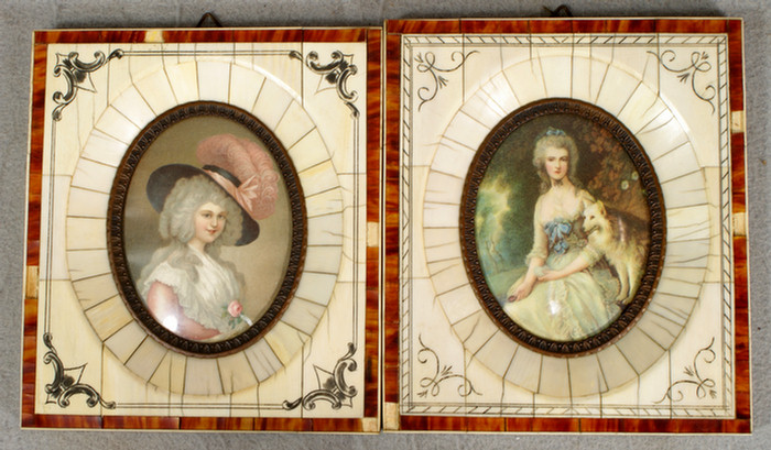 Pr of miniatures of women with