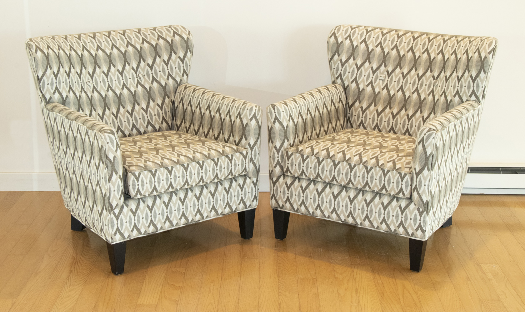 PR OF MODERN UPHOLSTERED WINGBACK