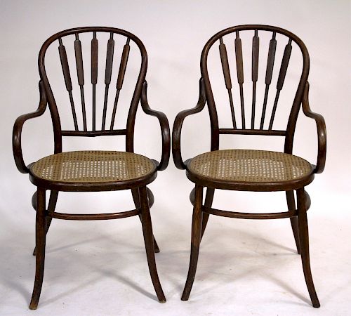 PR. OF OAK BENTWOOD AND CANED ARM