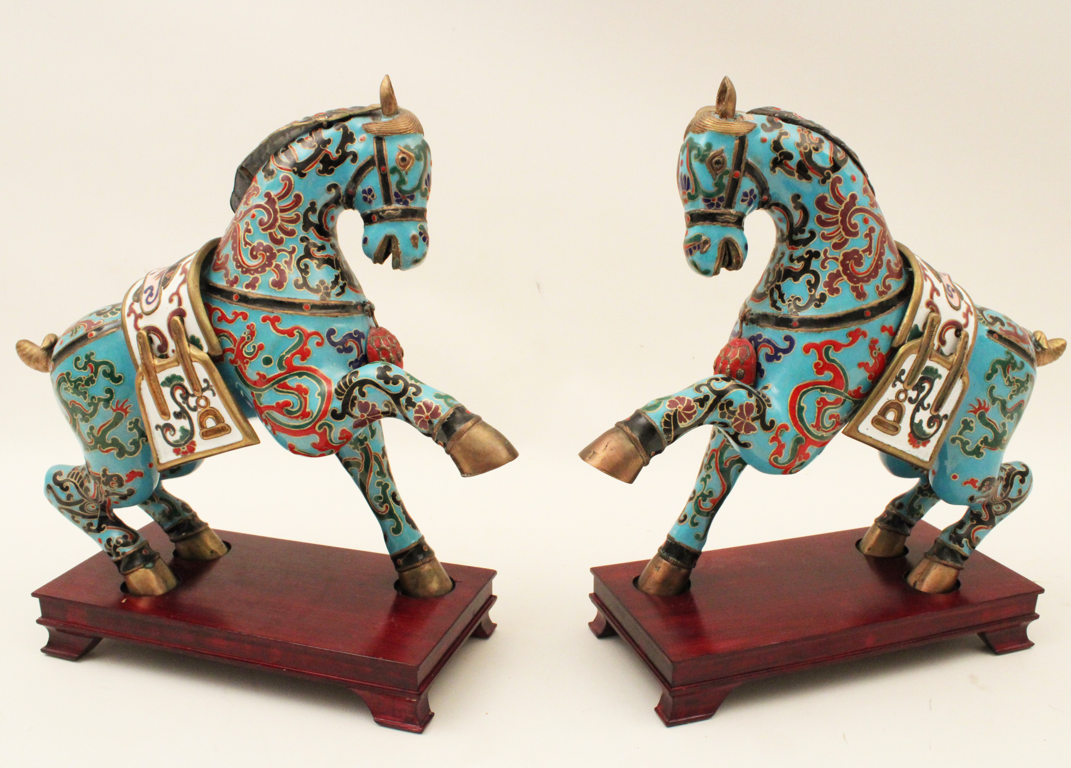 PR OF ORIENTAL MING STYLE CLOISONNE