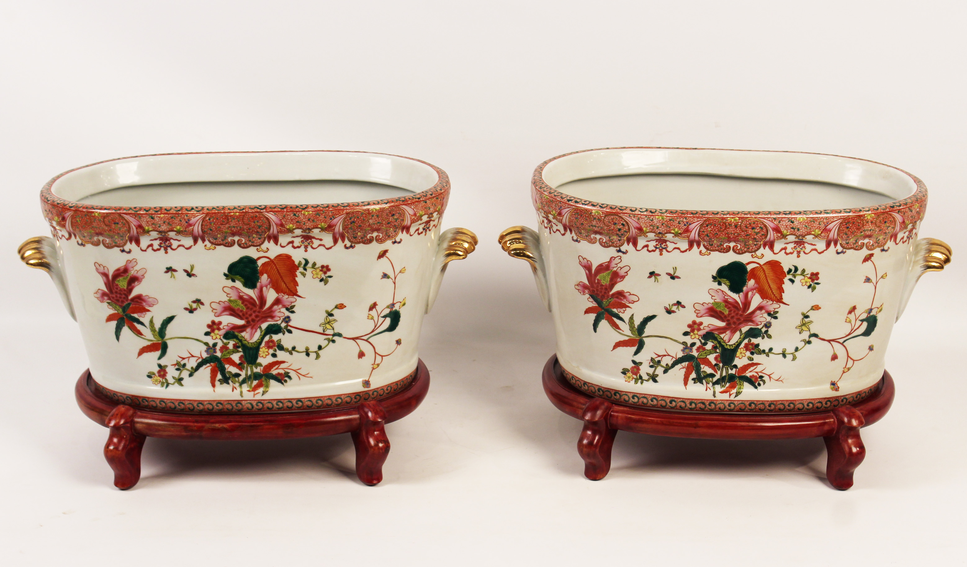 PR OF ORIENTAL PORCELAIN OVAL