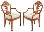 PR. OF PAINTED SATINWOOD ARM C