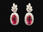 PR OF PLATINUM RUBY AND DIAMON