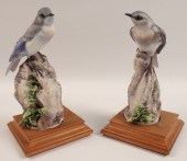 PR OF PORCELAIN MOUNTAIN BIRDS