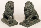 PR OF REGAL BRONZE SITTING LIO