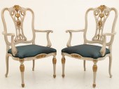 PR OF REGENCY STYLE PAINTED AR