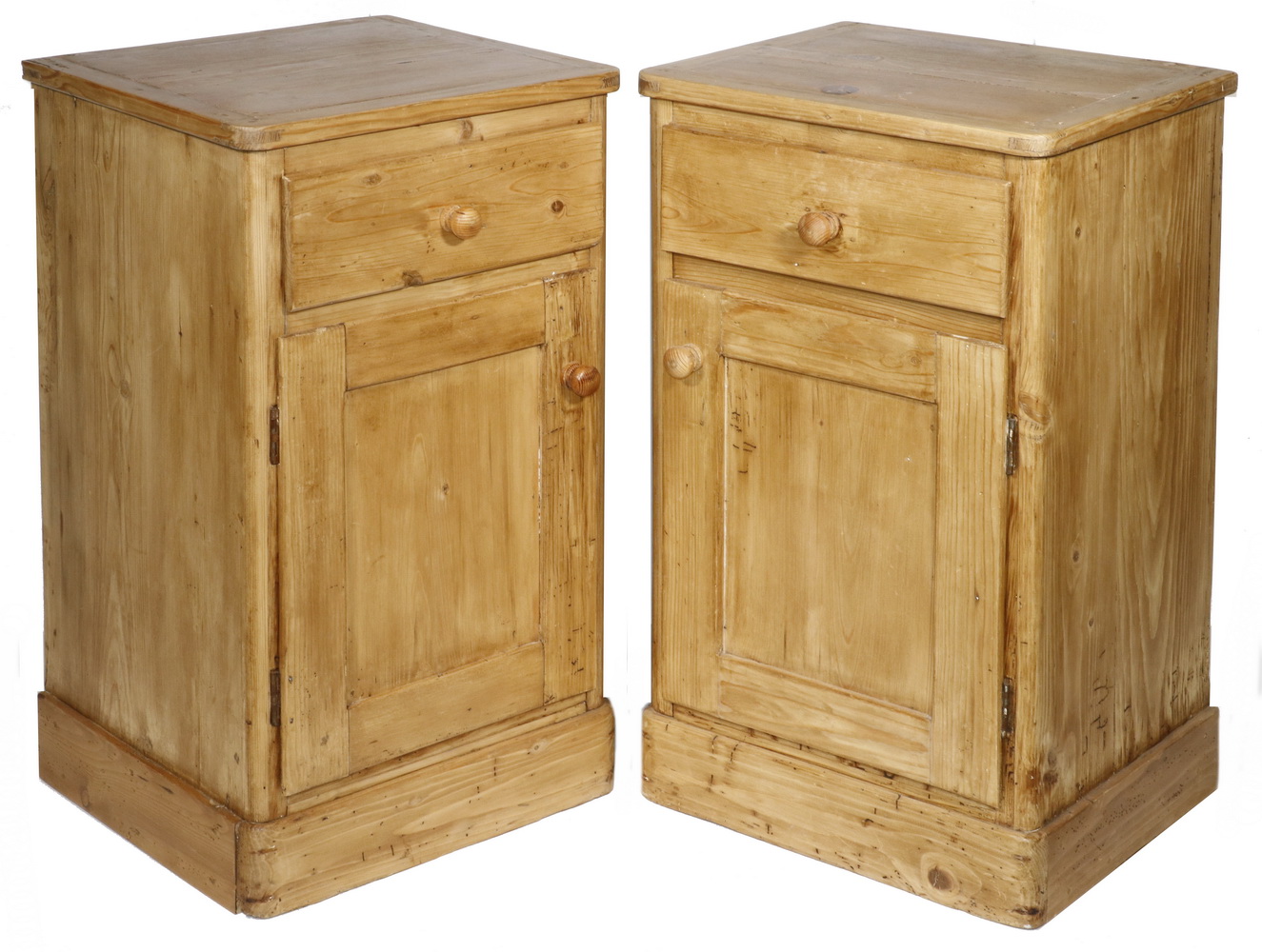 PR OF SCRUBBED PINE SIDE CABINETS