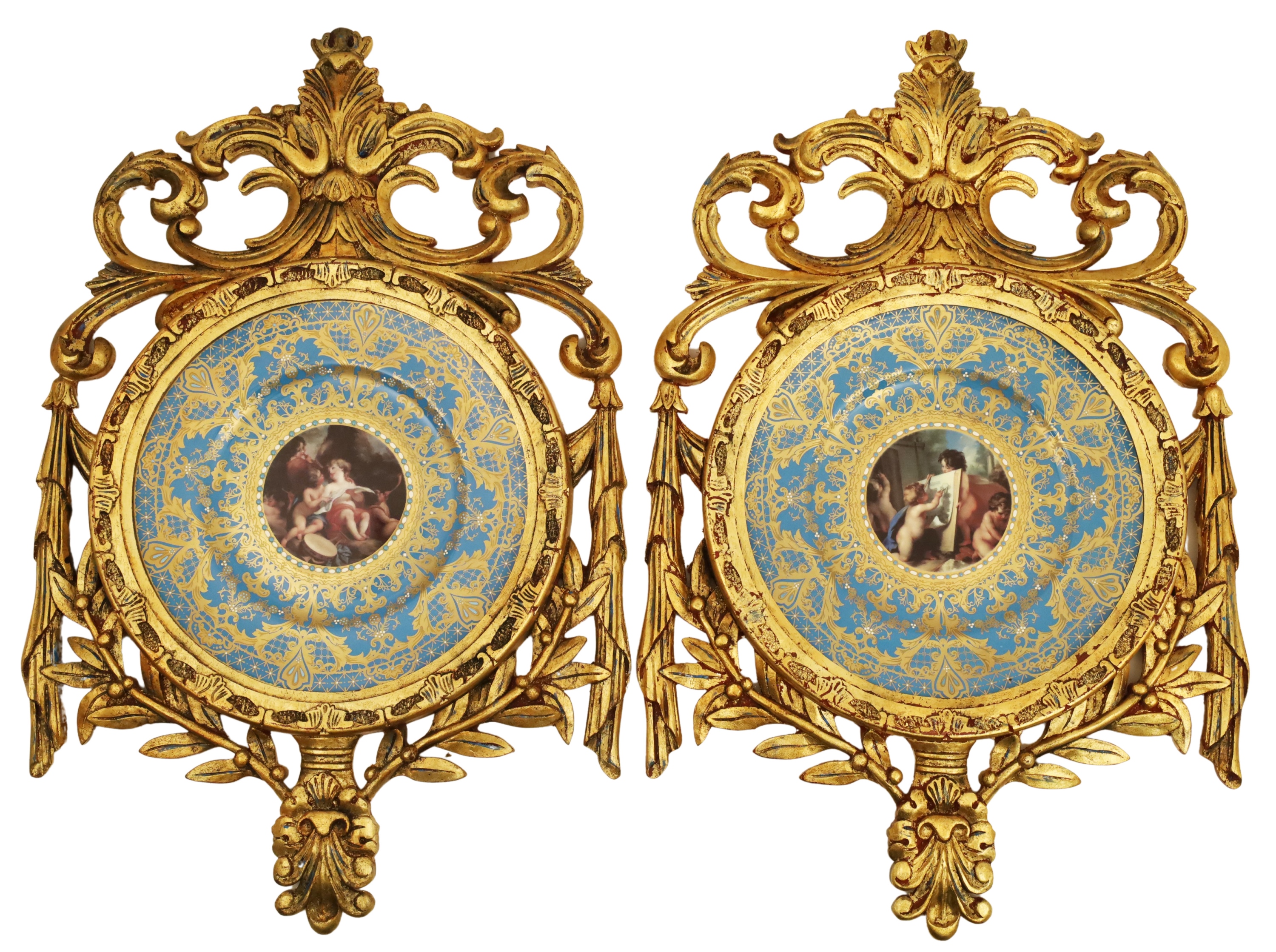 PR OF SEVRES STYLE FRAMED PLAQUES