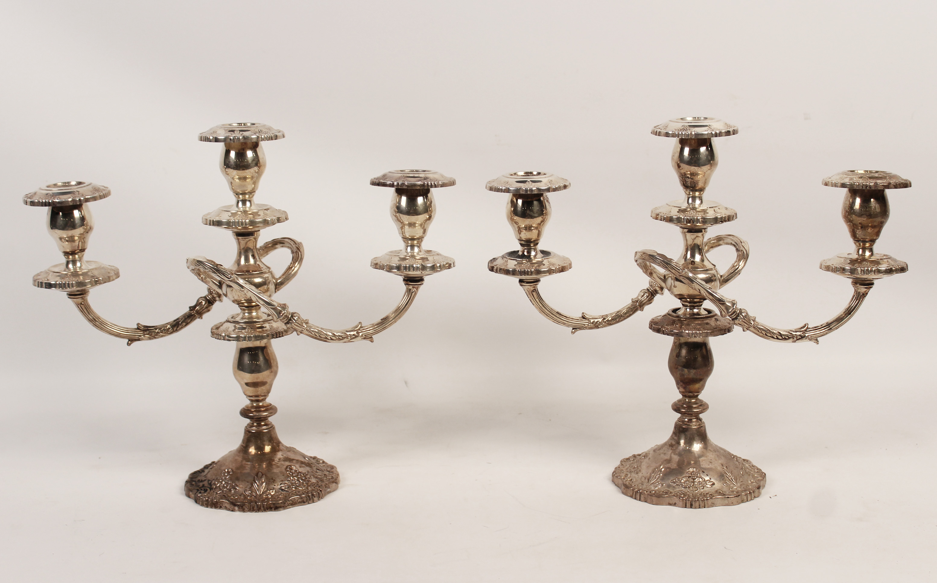 PR OF STERLING SILVER 3 LIGHT