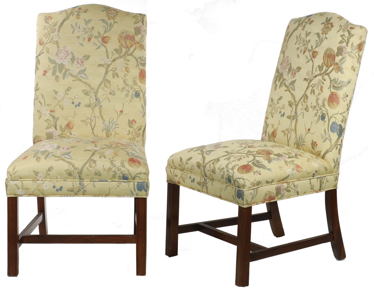 PR OF TALL BACKED SIDE CHAIRS Fully