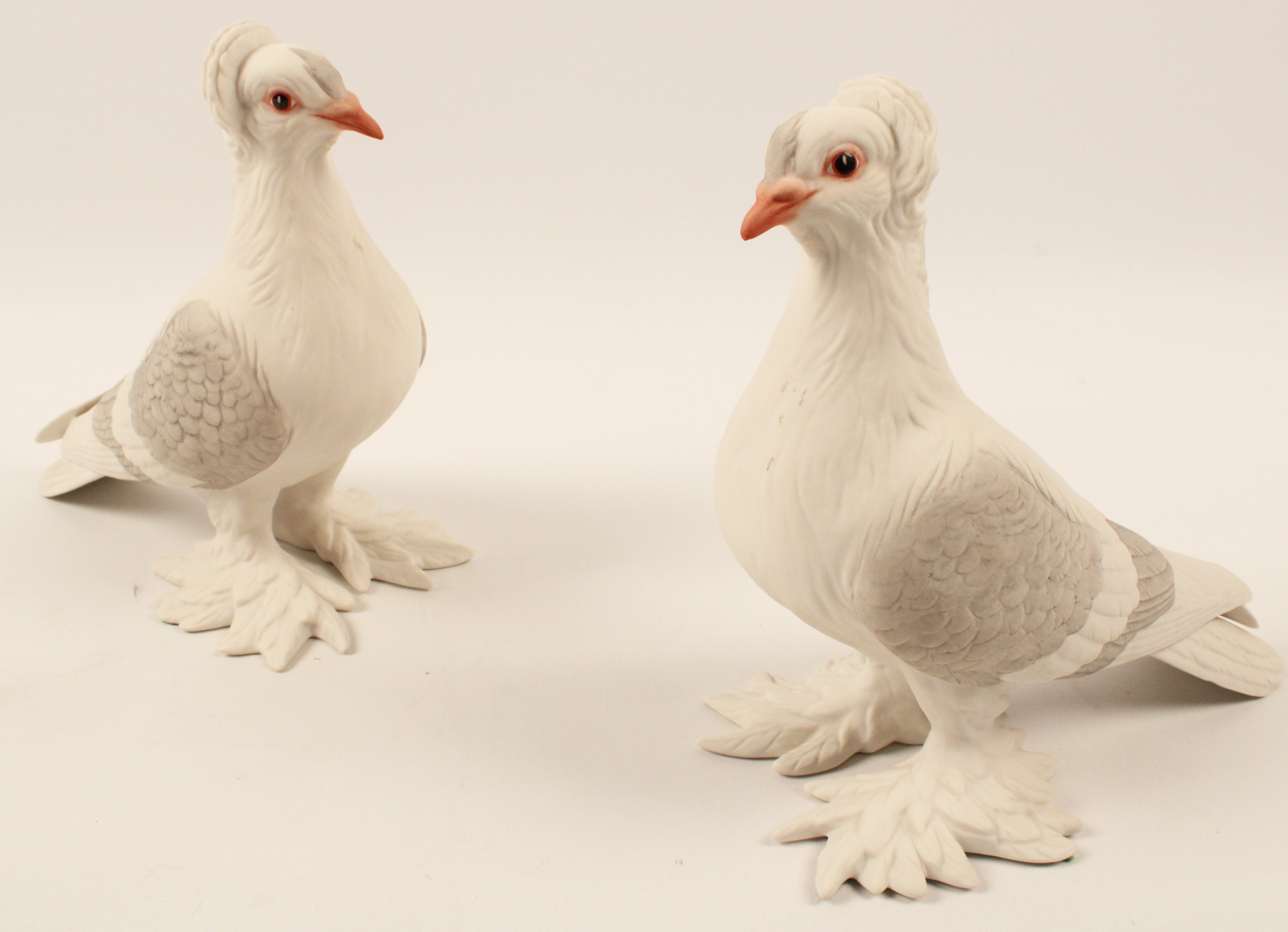 PR OF TUMBLER PIGEONS PORCELAIN
