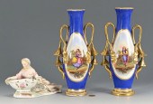 PR OLD PARIS PORCELAIN VASES &