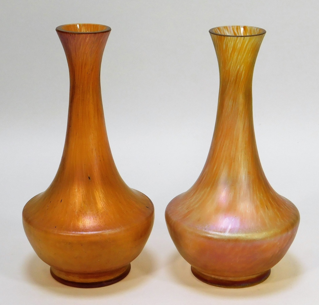 PR ORANGE IRIDESCENT BOHEMIAN ART